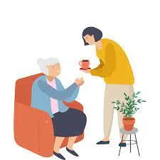 Krankenpflege durch Betreuung mit Herz