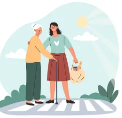 Krankenpflege durch Betreuung mit Herz